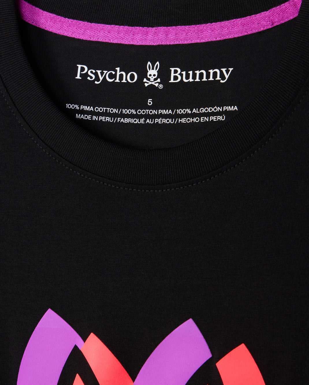 T Shirt Graphique Psycho Bunny Groves Graphic Tee Noir Homme | DRI-62216366